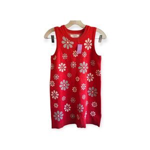 Evsie Girl L (11/12) Sleeveless Red/Orange Floral Dress